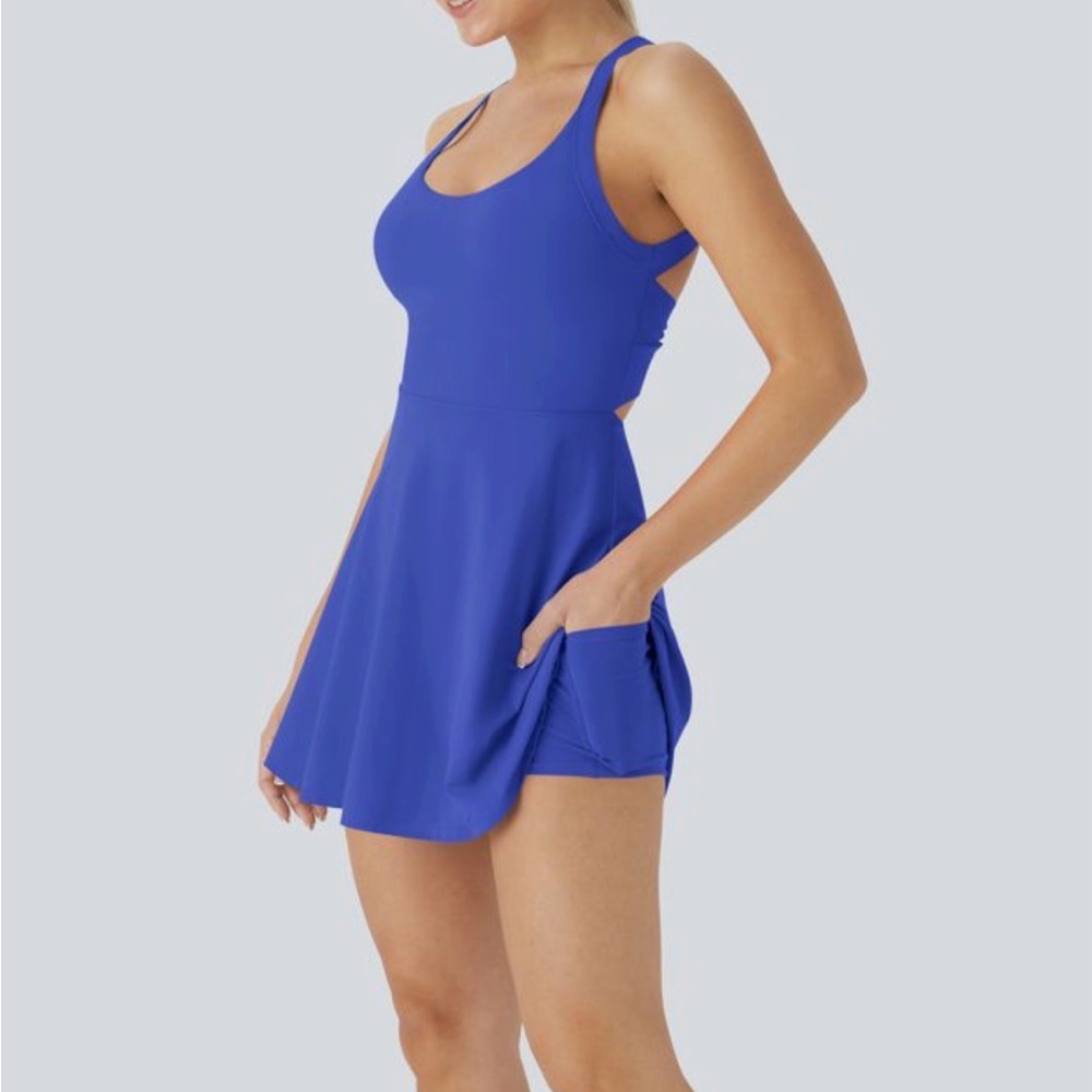 Halara Aster Blue Easy Peasy Halter Dress